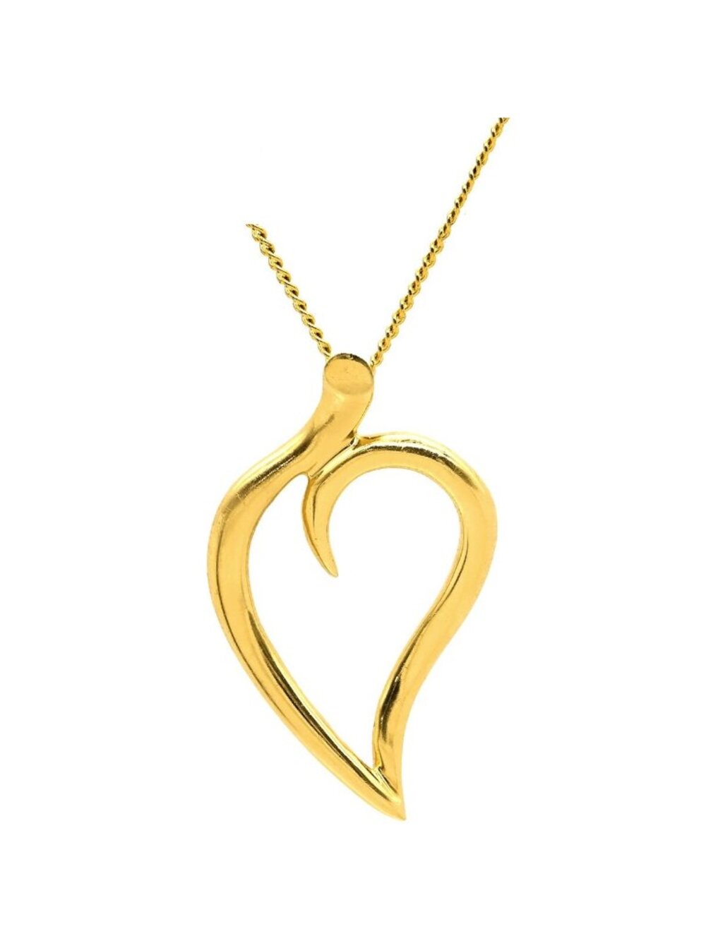 Tiffany & Co Necklace Open Leaf Yellow Gold Heart YG T&Co